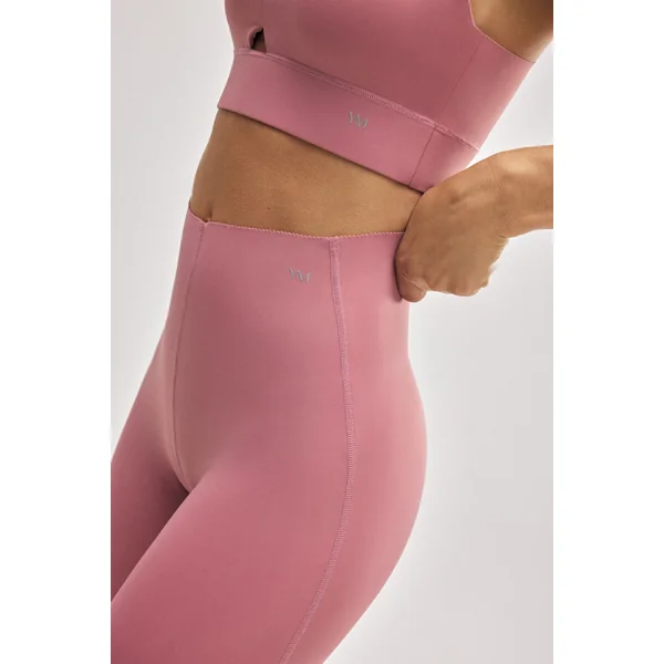 Legging de sport long à compression ventre plat en rose