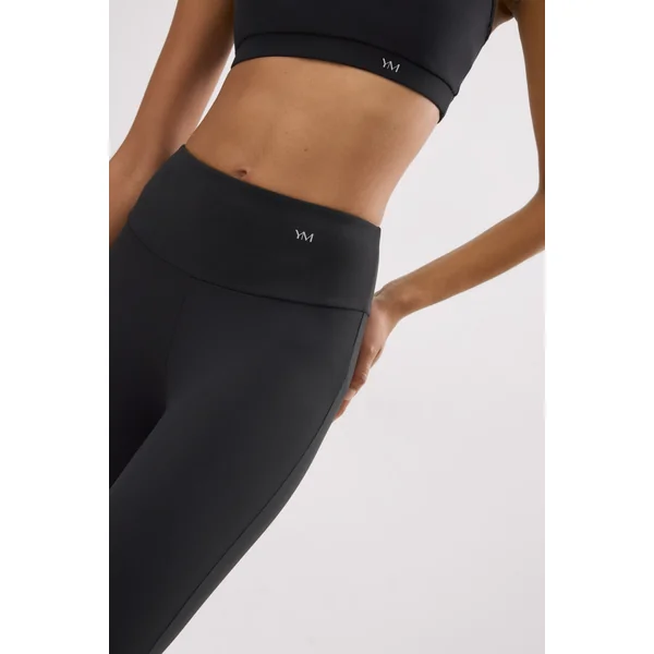 Legging de sport taille haute en coton noir