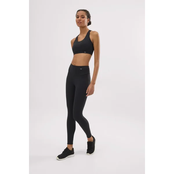 Legging de sport taille haute en coton noir