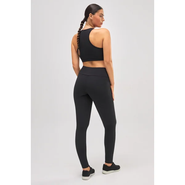 Legging de sport taille haute en coton noir