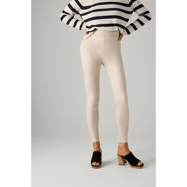 Legging effet métallisé beige