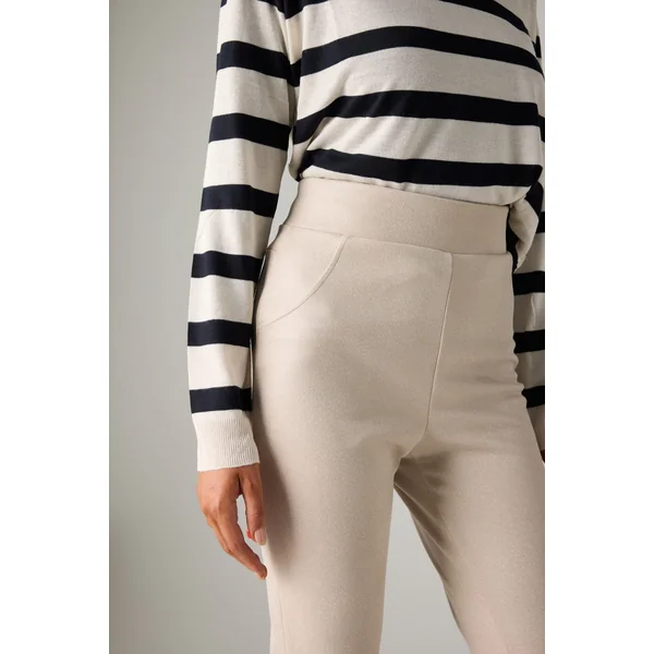 Legging effet métallisé beige