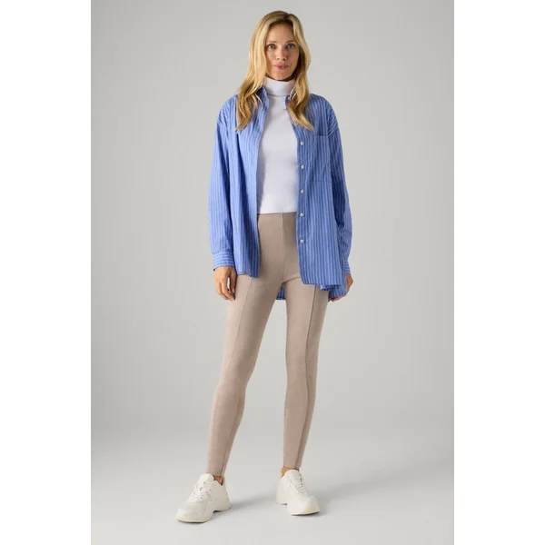 Legging effet suède beige avec détail couture devant