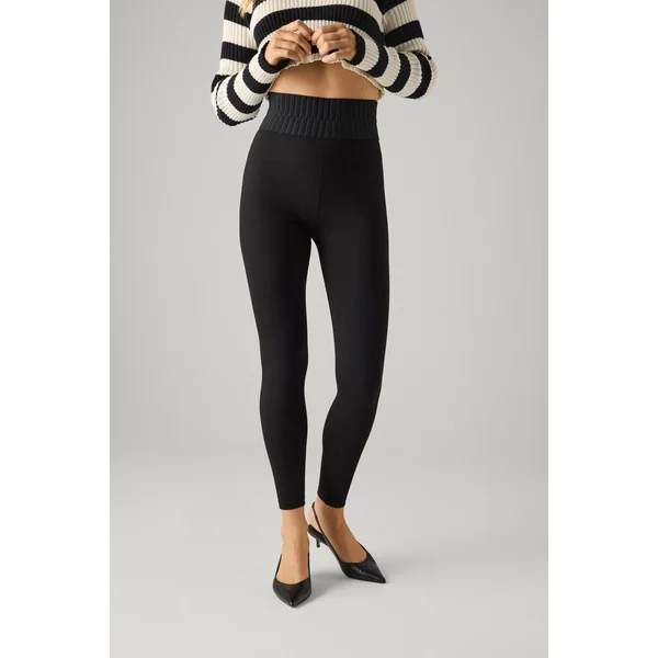 Legging large effet gainant gomme noir