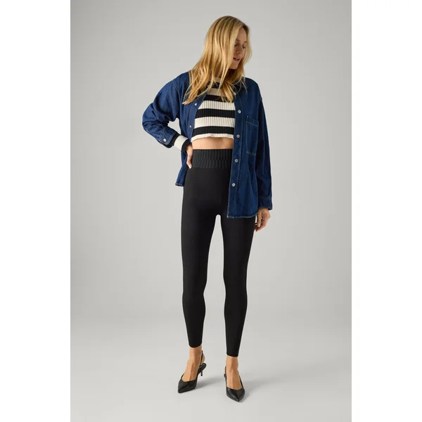 Legging large effet gainant gomme noir