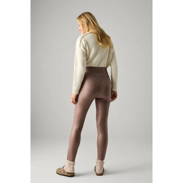 Legging marron effet métallisé
