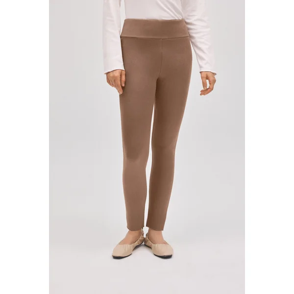 Legging marron effet métallisé