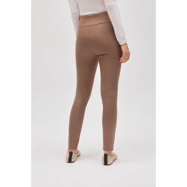 Legging marron effet métallisé