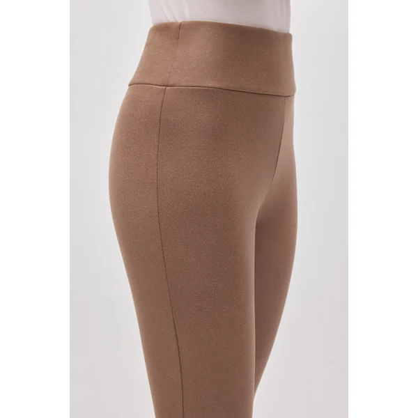 Legging marron effet métallisé