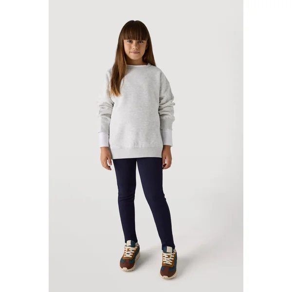 Legging thermique fille en coton marine