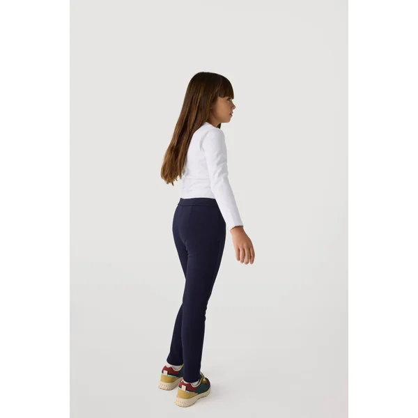 Legging thermique fille en coton marine