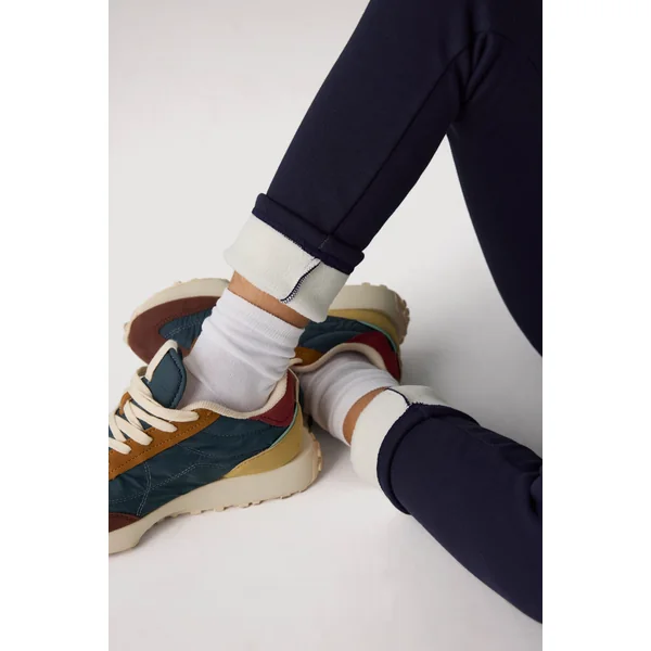 Legging thermique fille en coton marine