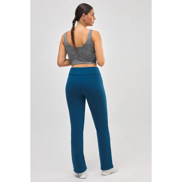 Legging évasé thermique en polaire bleue style sportif