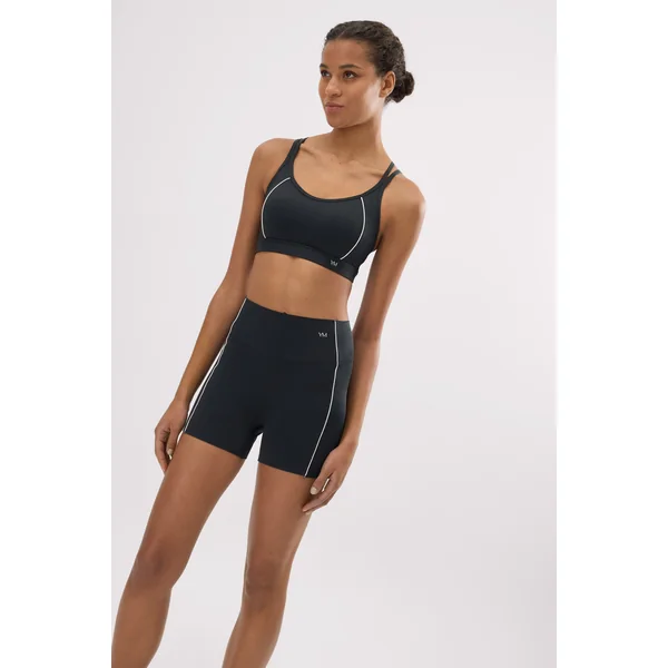 Leggings de sport compressifs courts à effet push-up, noirs