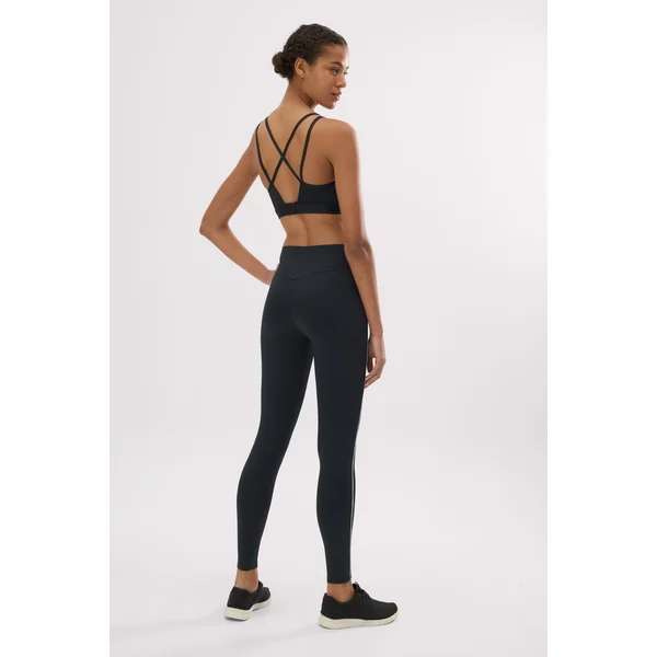 Leggings de sport compressifs longs à effet push-up, noirs