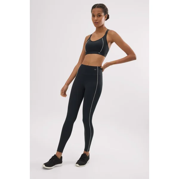 Leggings de sport compressifs longs à effet push-up, noirs