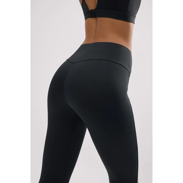 Leggings de sport compressifs longs à effet push-up, noirs
