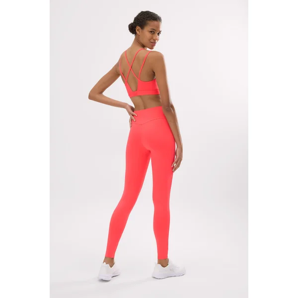 Leggings de sport longs push-up compressifs corail