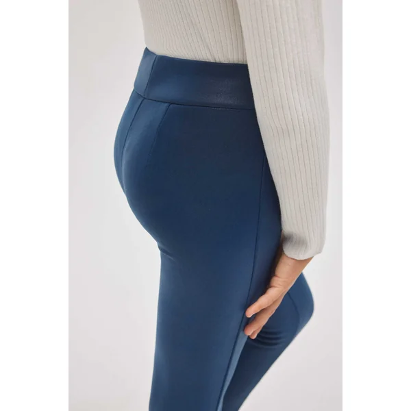 Leggings thermiques effet cuir bleu marine pour fille