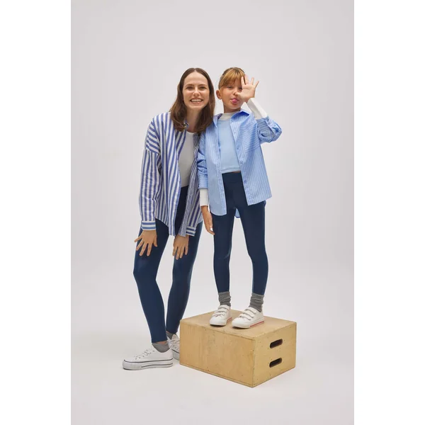 Leggings thermiques effet cuir bleu marine pour fille