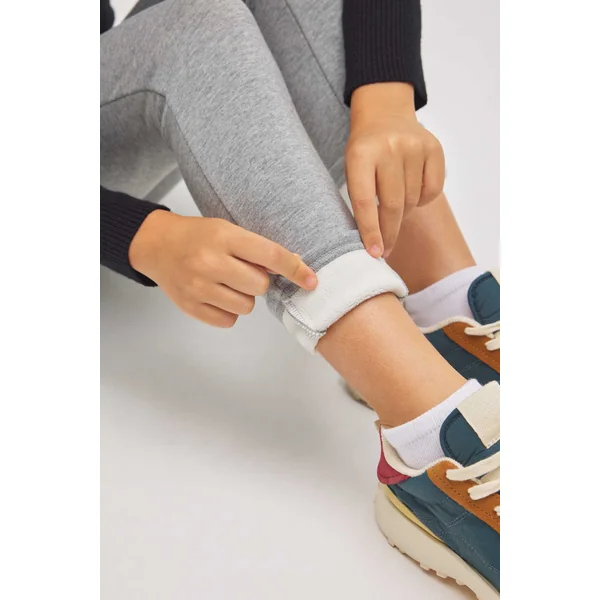 Leggings thermiques pour fille en polaire grise