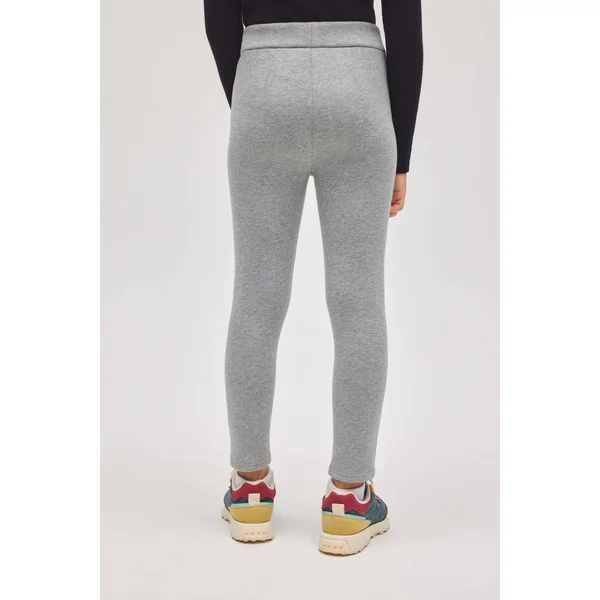 Leggings thermiques pour fille en polaire grise