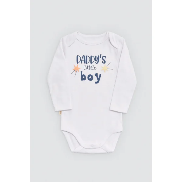 Lot de 2 bodies bébé manches longues : Mama's Boy et Daddy's Boy