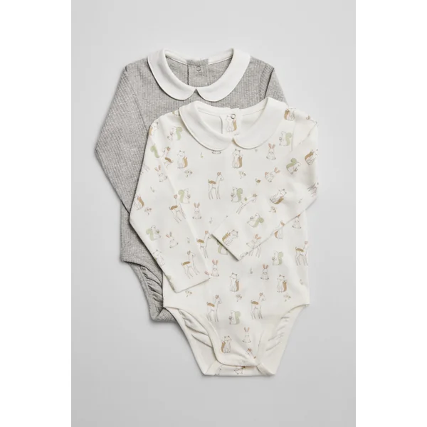 Lot de 2 bodys bébé manches longues