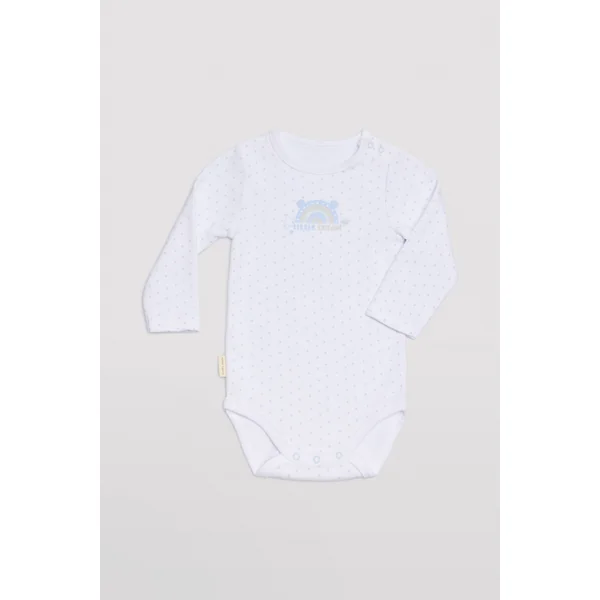 Lot de 2 bodys bébé manches longues bleu et blanc