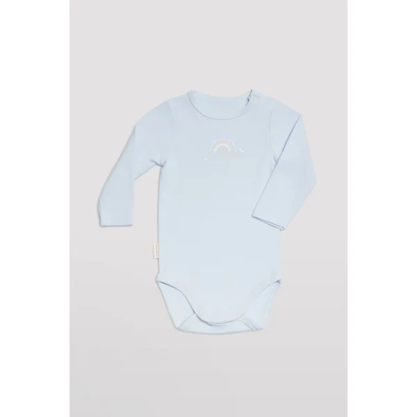Lot de 2 bodys bébé manches longues bleu et blanc