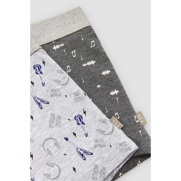 Lot de 2 boxers en coton pour jeunes avec imprimés Musique
