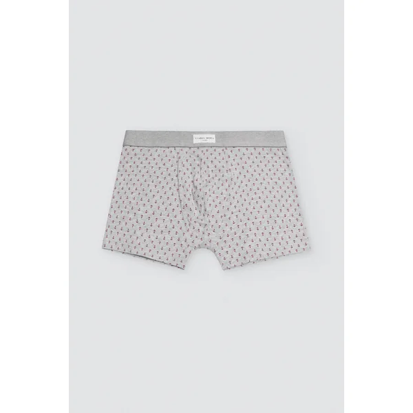 Lot de 2 boxers imprimé marinière rouge et gris