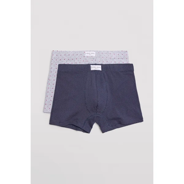 Lot de 2 boxers imprimés gris et marine