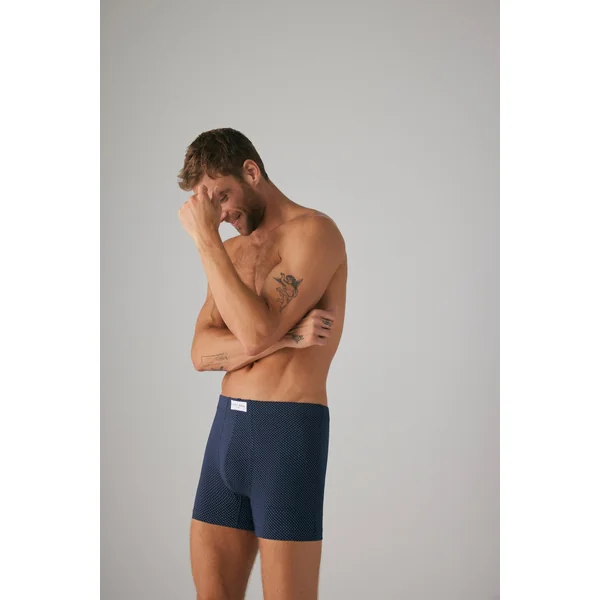 Lot de 2 boxers imprimés gris et marine