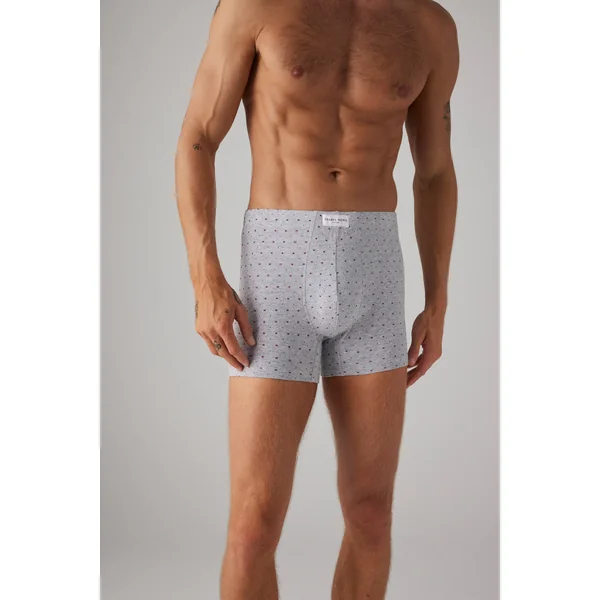 Lot de 2 boxers imprimés gris et marine