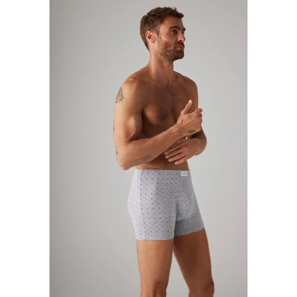 Lot de 2 boxers imprimés gris et marine
