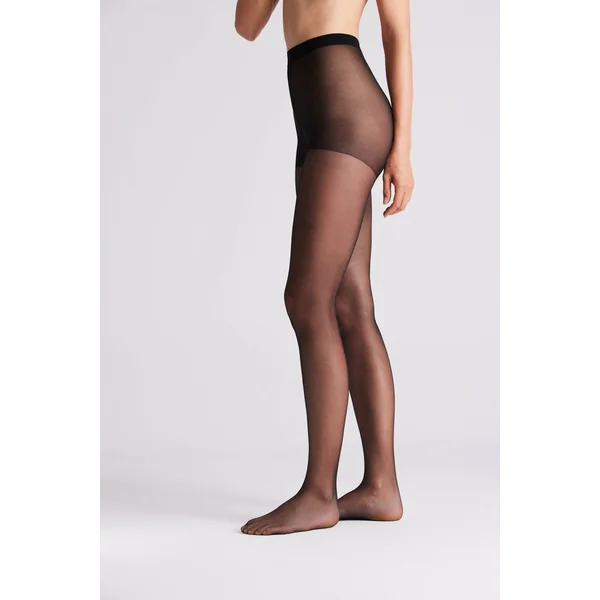 Lot de 2 collants taille anti-pression 17 deniers noir