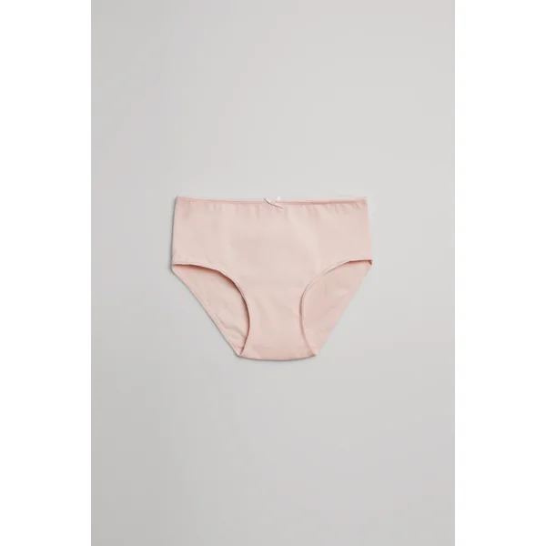 Lot de 2 culottes fille en coton à nœud gris et rose