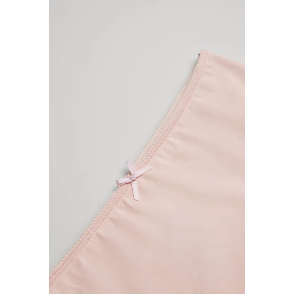 Lot de 2 culottes fille en coton à nœud gris et rose