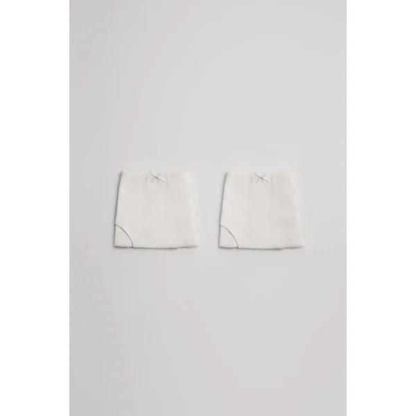 Lot de 2 culottes hipster fille blanches en coton