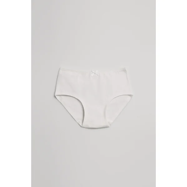 Lot de 2 culottes hipster fille blanches en coton