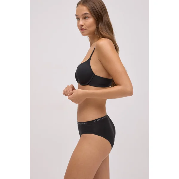 Lot de 2 culottes midi basiques en coton noir et gris