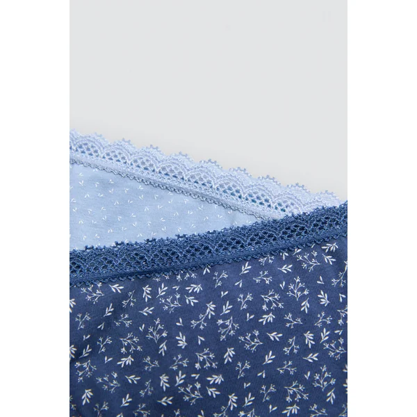 Lot de 2 culottes midi imprimées dans les tons bleus