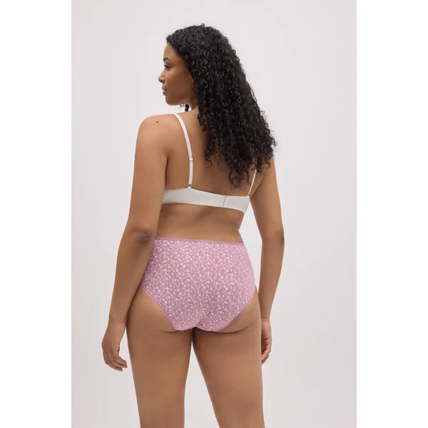 Lot de 2 culottes taille haute à imprimés roses