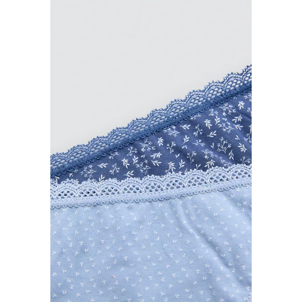 Lot de 2 mini culottes imprimées dans les tons bleus