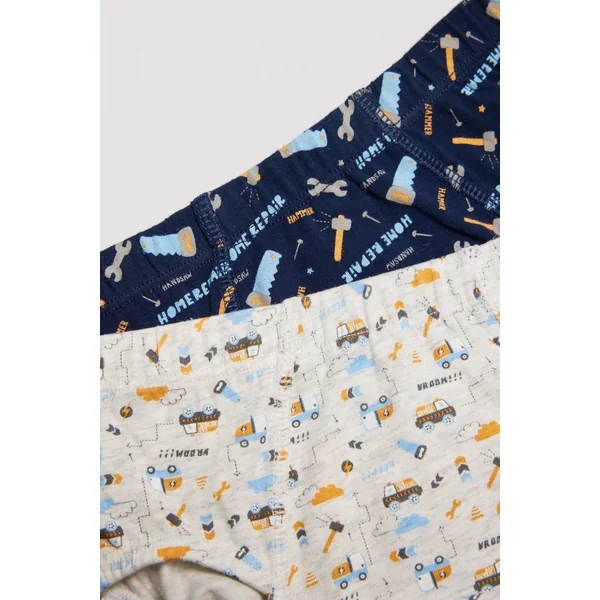 Lot de 2 slips enfant imprimés en coton réparation maison