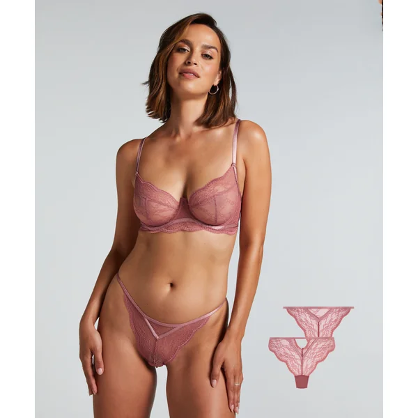 Lot de 2 strings Isabelle - Rose