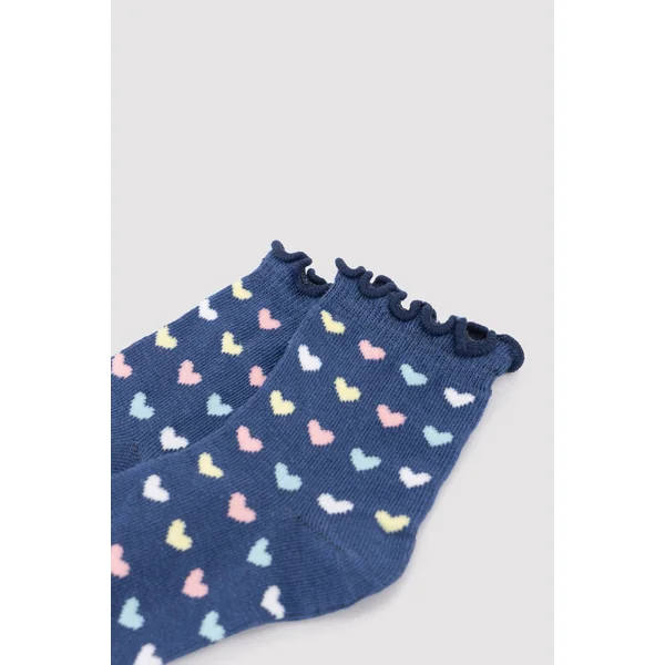 Lot de 3 chaussettes courtes avec bord-côtes imprimé à volants.
