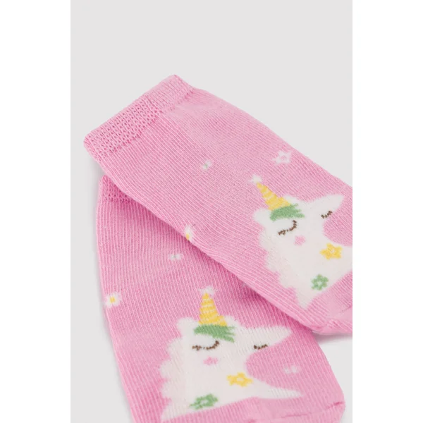 Lot de 3 chaussettes courtes pour bébé avec imprimé licorne et étoile