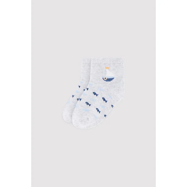 Lot de 3 chaussettes courtes pour bébé avec motif ours pirate